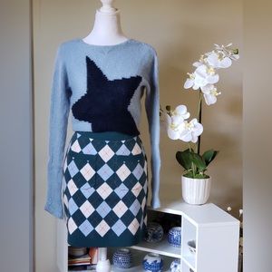 Brand New Free people argyle viola sweater knit skirt with tag